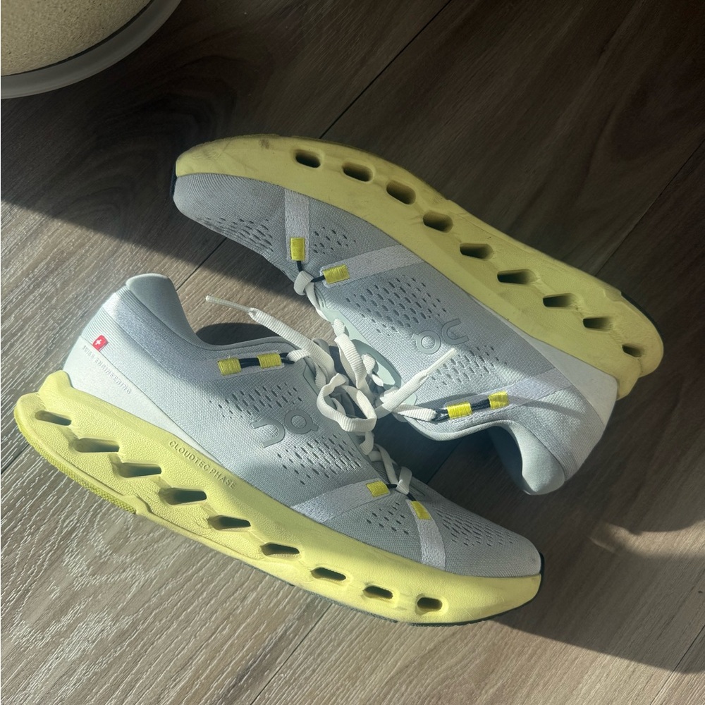 On Running Women's Gray and Yellow Cloudnova Sneakers